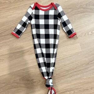 Little Sleepies Buffalo Plaid NB Gown